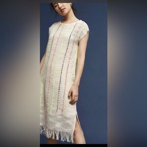 Multicolor Striped Fringe Dress Corey Lynn Calter XS ANTHROPOLOGIE